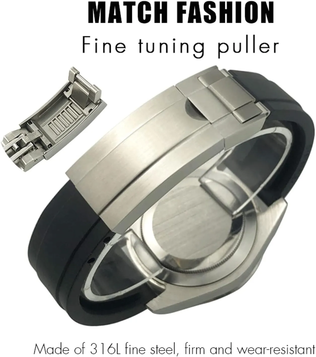 joints Watch bands unsuspected dragonfly pace hierarchy output formation Rubber Watch Strap 20mm,21mm with silver buckle and arc 