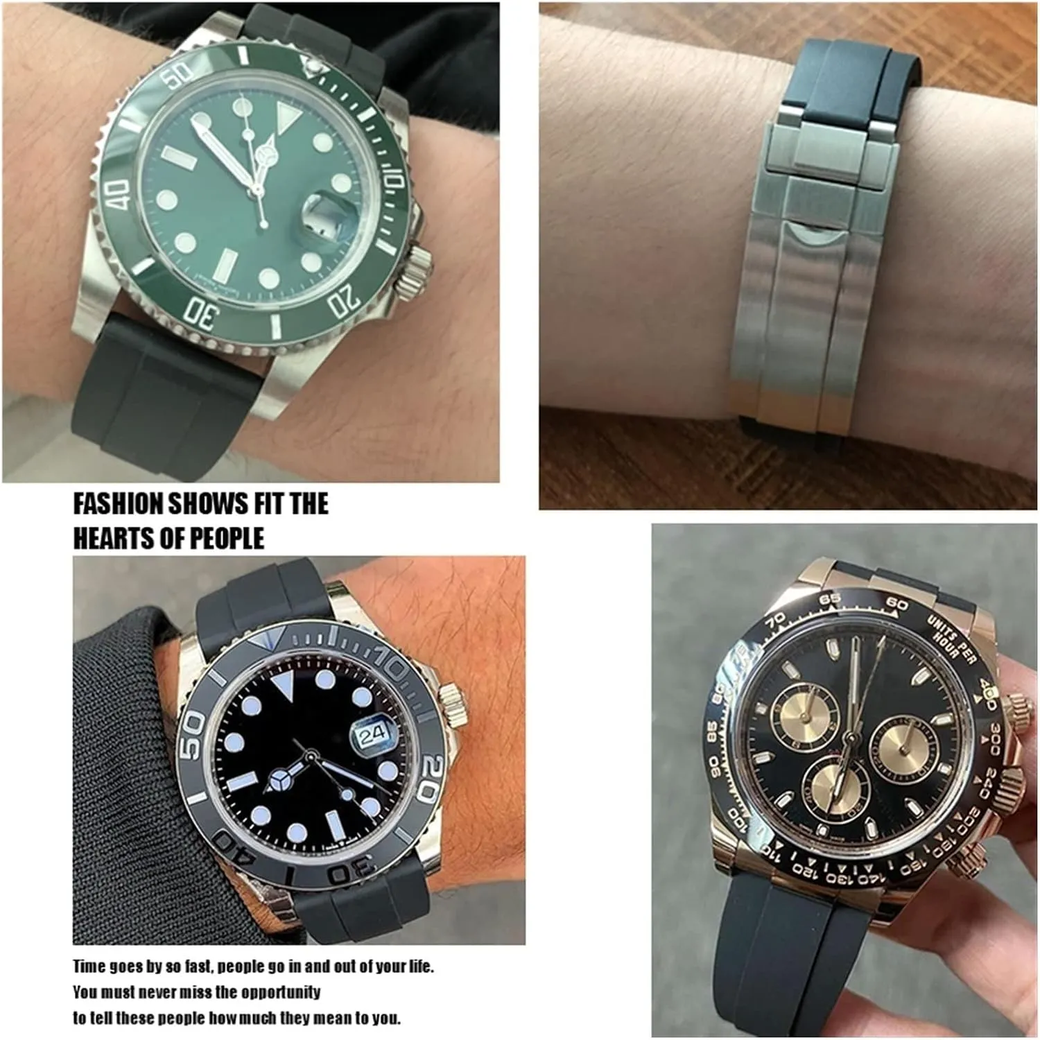 joints Watch bands unsuspected dragonfly pace hierarchy output formation Rubber Watch Strap 20mm,21mm with silver buckle and arc 