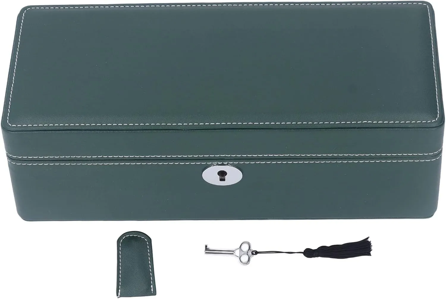 Key dominant Microfiber Leather Green Exquisite Watch Display Storage Box for Most Mechanical Watches 4 Slot Watch Box Organizer with 