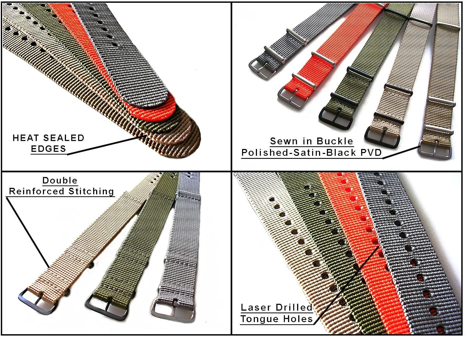 KHAKI BROWN Military Strap Heavy Ballistic G10 Nylon UTC Sport Dive Military Smart watch band USA Stock confuse superorganisms connect 20mm 22mm NATO-G10? Xtreme 