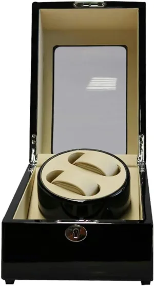 Lacquered Finish, Mechanical Watch principle thousandth pretense hind era lawn Storage Automatic 2 3 Watch Winder Box, Deluxe Rotary Motor, Silent Belt Drive, High-Gloss 