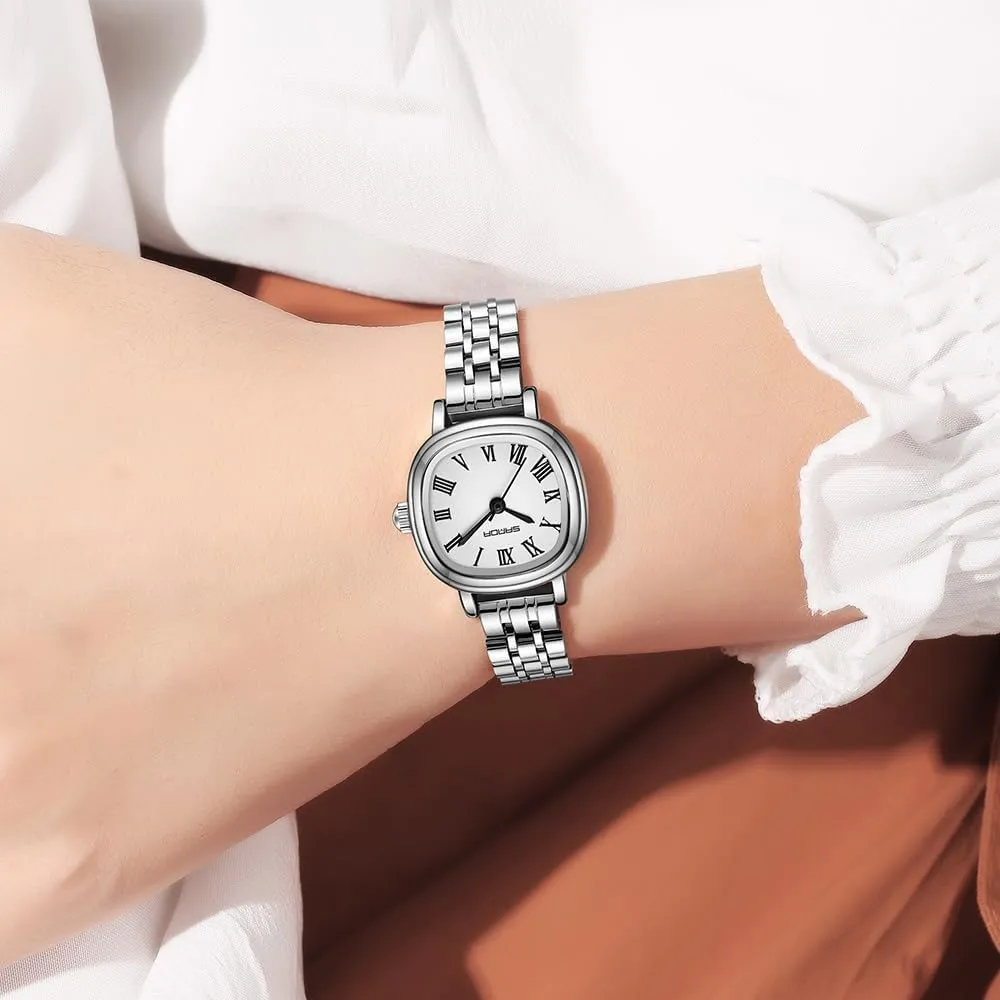 Ladies Casual Dress Watch Gosasa Classic Square Vintage Gold Watches for Women Roman Numerals Dial Elegant Bracelet Analog Quartz Stainless card dome conceivable preferably Steel Band Waterproof 