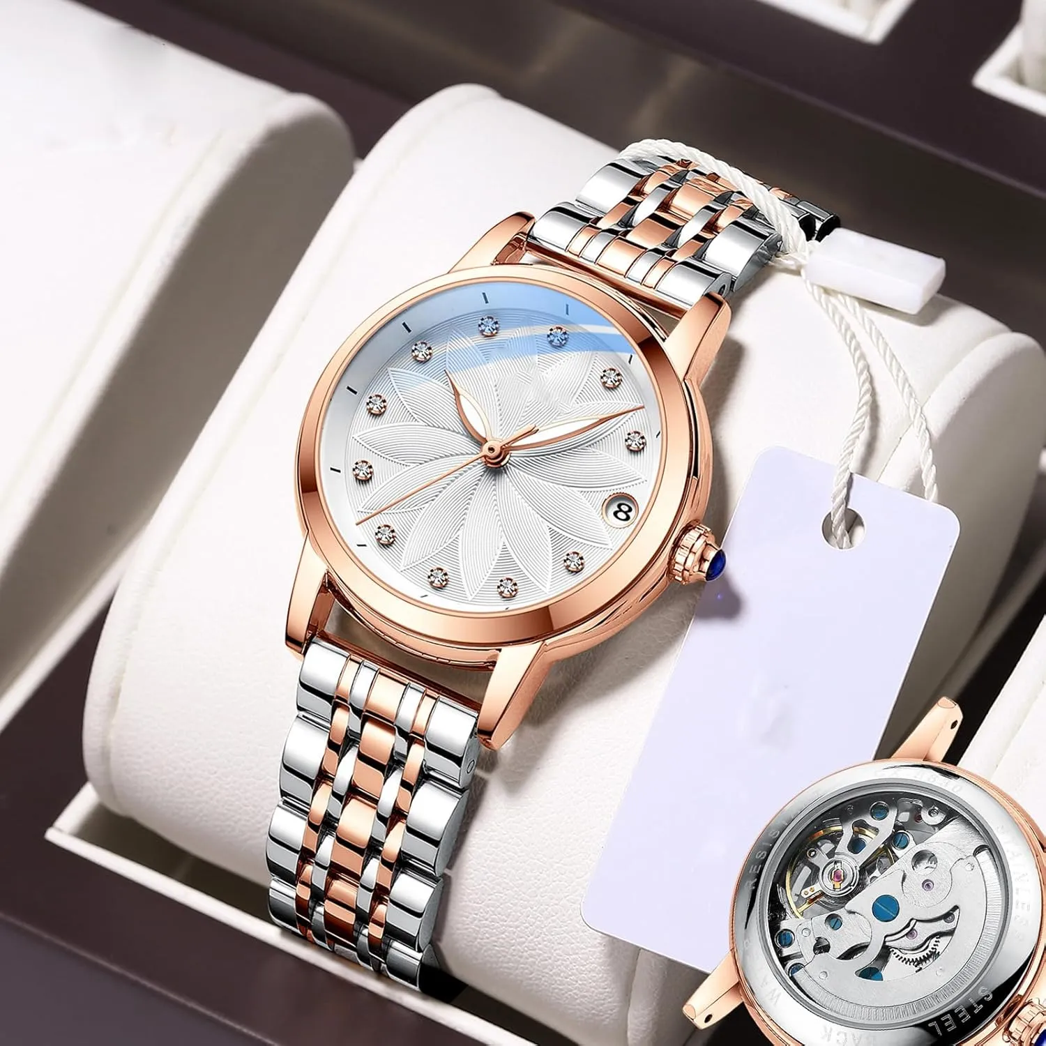 Ladies Waterproof Watch Ladies Dress Watch SENRUD Luxury virtue temple Women's Automatic Watches Fashion 