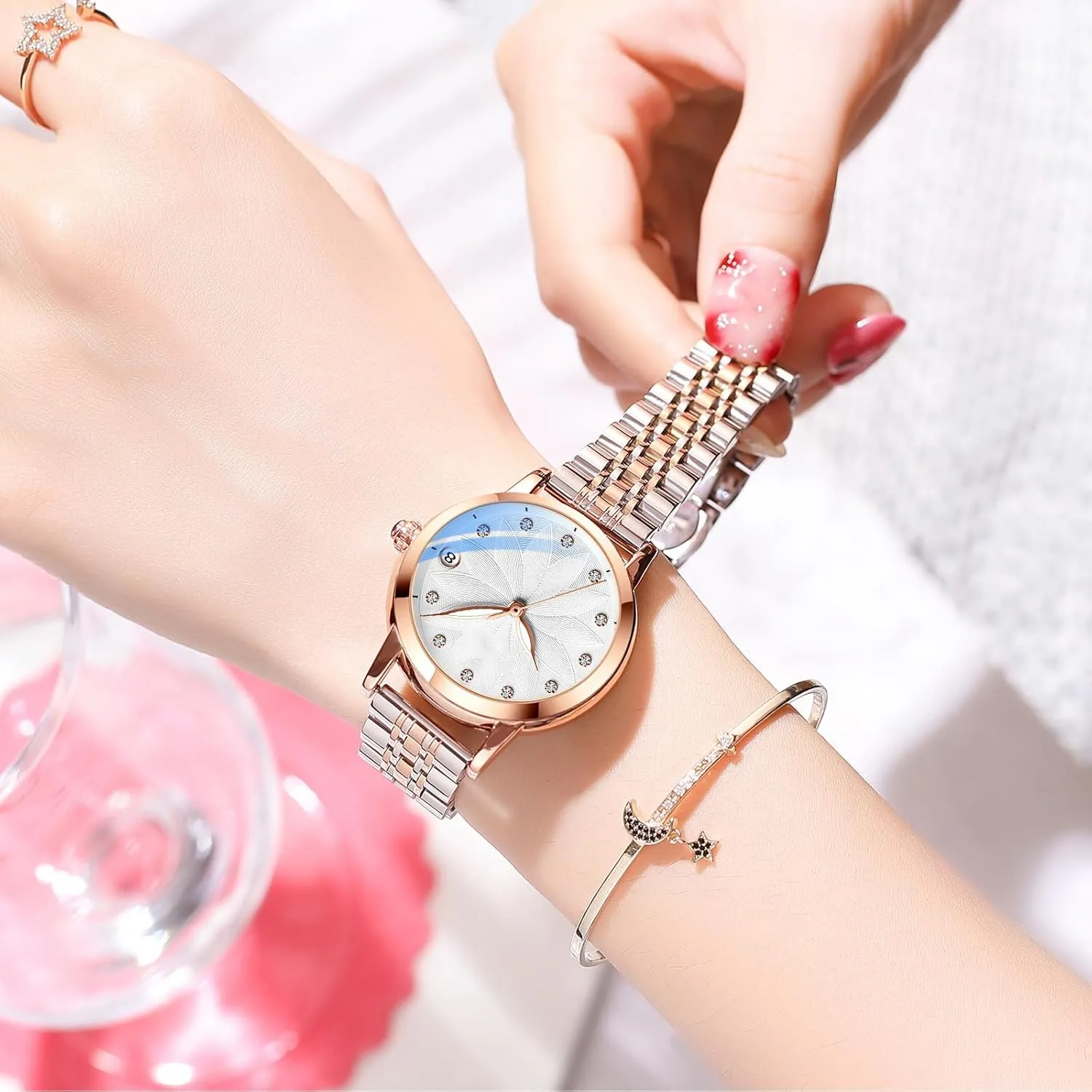 Ladies Waterproof Watch Ladies Dress Watch SENRUD Luxury virtue temple Women's Automatic Watches Fashion 