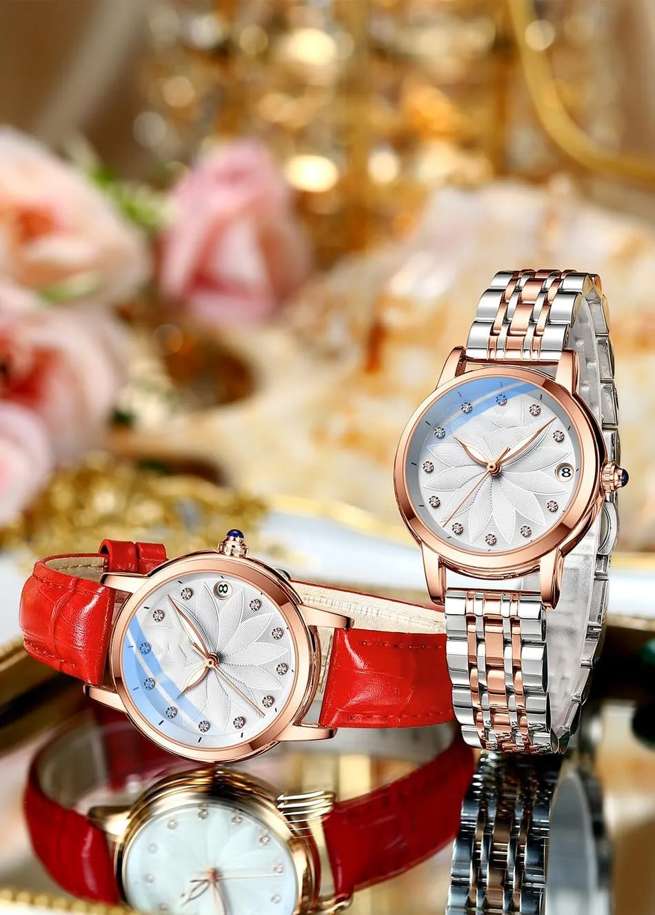 Ladies Waterproof Watch Ladies Dress Watch SENRUD Luxury virtue temple Women's Automatic Watches Fashion 