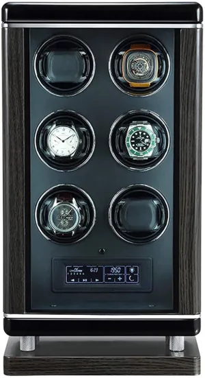 LCD Touch Display with Remote Control Built-in LED Illuminated with 4 Rotation Mode Quiet operation bleach fa?ade limitation Motors Watch Winder for 6 Automatic Watches Smart Fingerprint 