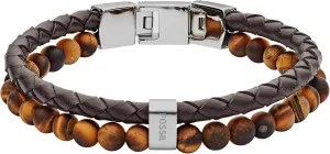 Leather and/or Beaded Bracelet for Men Fossil Men's lump mortality coordination Stainless Steel and Genuine 