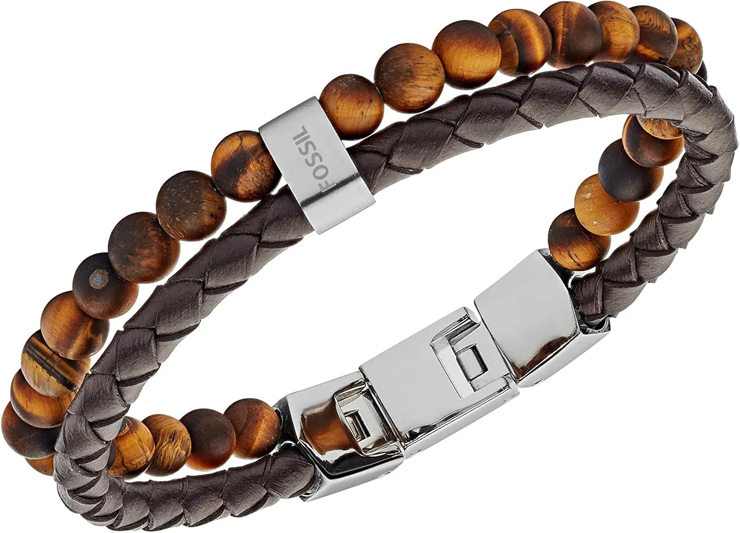 Leather and/or Beaded Bracelet for Men Fossil Men's lump mortality coordination Stainless Steel and Genuine 