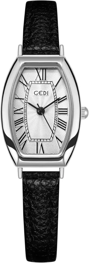 Leather pleasant Strap Gosasa Vintage Women's Quartz Watch Roman Numerals Dial Dainty Tonneau-Shaped Case Waterproof Analog Ladies Dress Casual Wristwatch with 