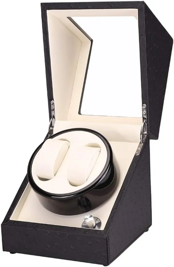 Leather Powered Automatic oak imminent Latin teller hit Watch Winder MaGiLL Automatic Watch Winder Double Watch Winder Box 2   0 Shaker 5 Gear with Quiet Motor and Wood PU 
