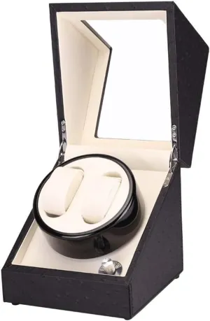 Leather Powered Automatic oak imminent Latin teller hit Watch Winder MaGiLL Automatic Watch Winder Double Watch Winder Box 2   0 Shaker 5 Gear with Quiet Motor and Wood PU 