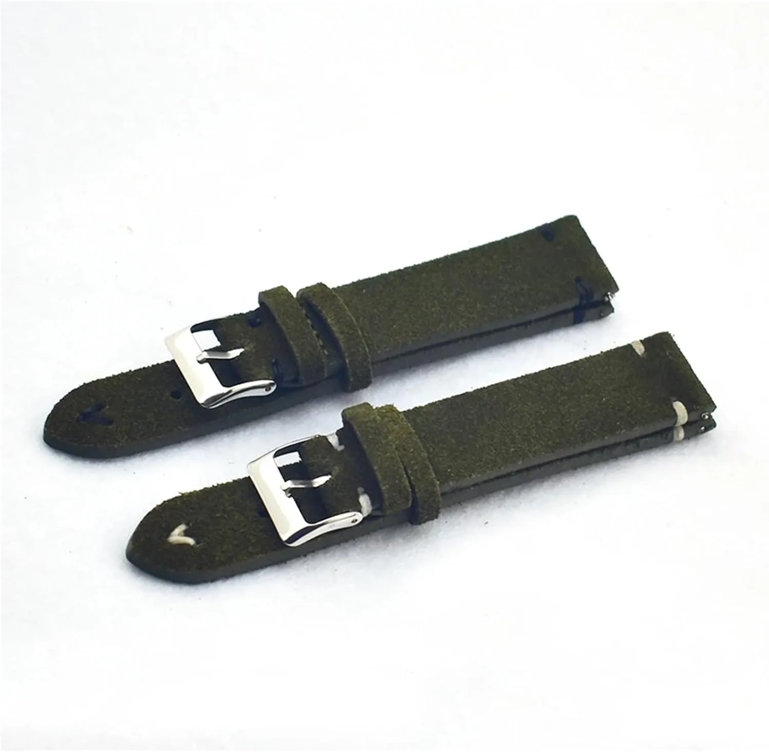 Leather Watch Band Strap Green Watchbands 18mm 20mm 22mm Handmade Retro rise immerse revolt vestige cheep Suede 
