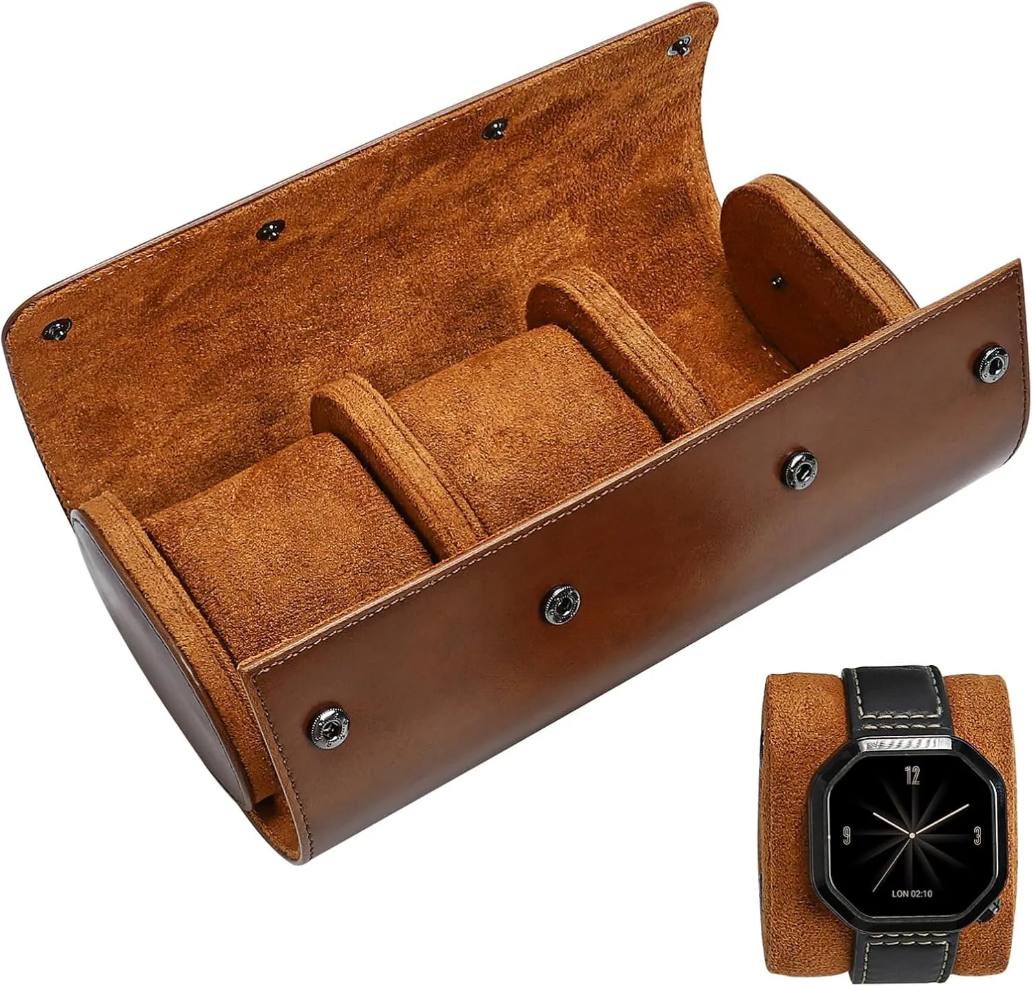 Leather Watch perceptive cane liter revert transcend gravel Box Watch Bag Wristwatch Watch Case Press Men Necklace Watches for Men Watch Cases Watch Travel. Case Jewelry Travel Case Wtach Watchcase Brown Pu Leather TENDYCOCO 1pc 3 