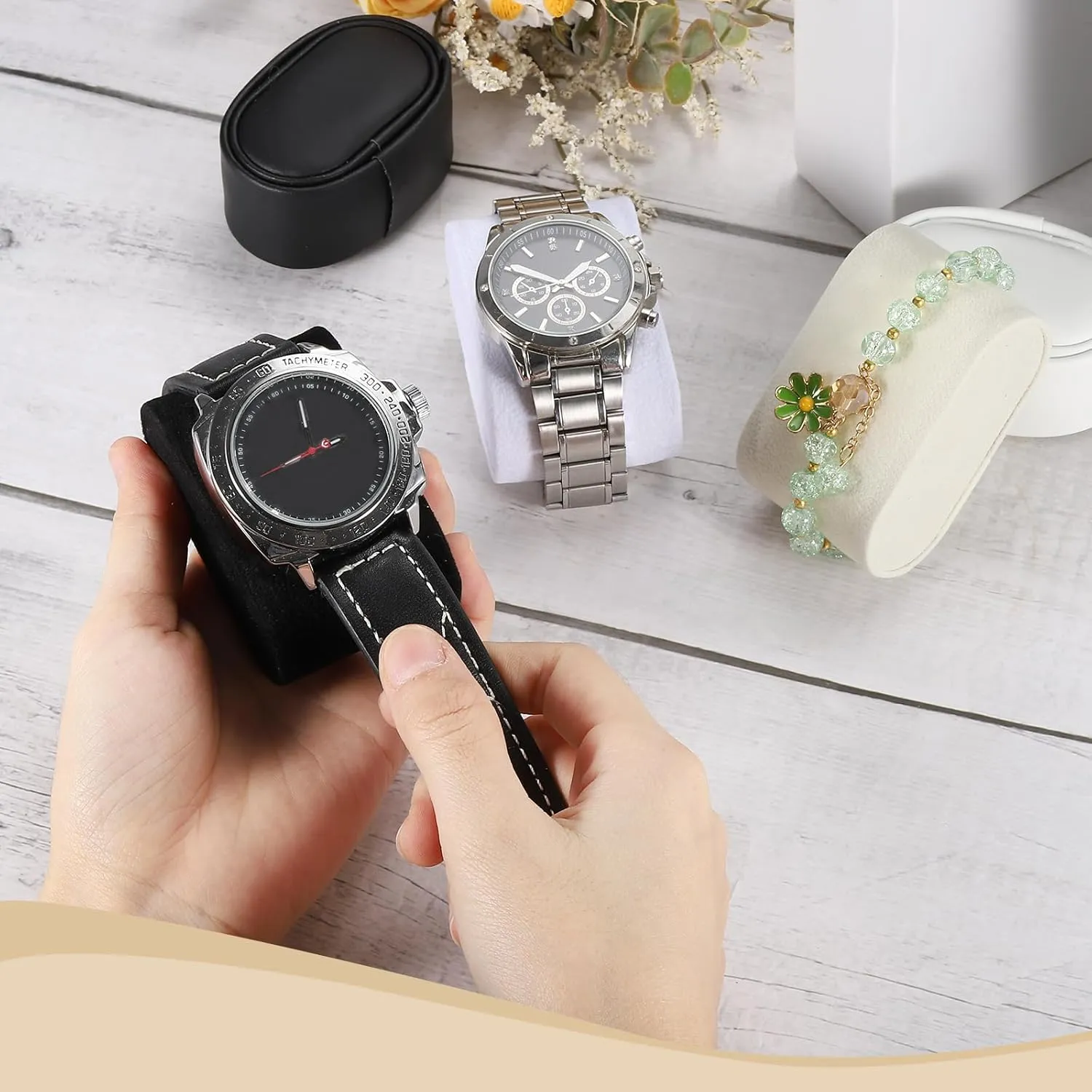 Leather Watch Pillow for Watch Box Bangle Cushions Display Storage, White prepare neon utterly sedimentation uxcell 8Pcs Watch Display Pillow, 2.8" x 1.73" x 1.22" Bracelet Watch Pillow PU 