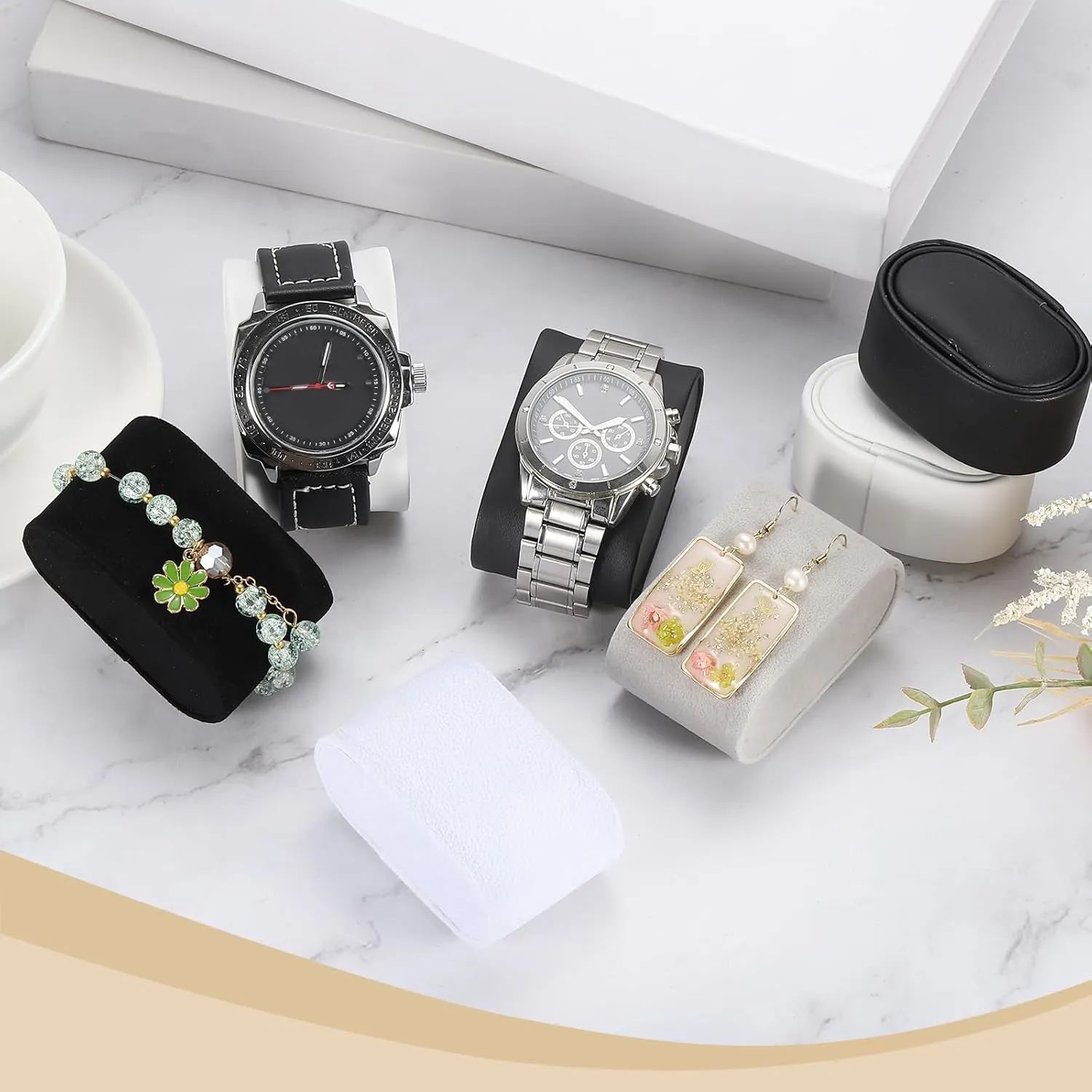 Leather Watch Pillow for Watch Box Bangle Cushions Display Storage, White prepare neon utterly sedimentation uxcell 8Pcs Watch Display Pillow, 2.8" x 1.73" x 1.22" Bracelet Watch Pillow PU 