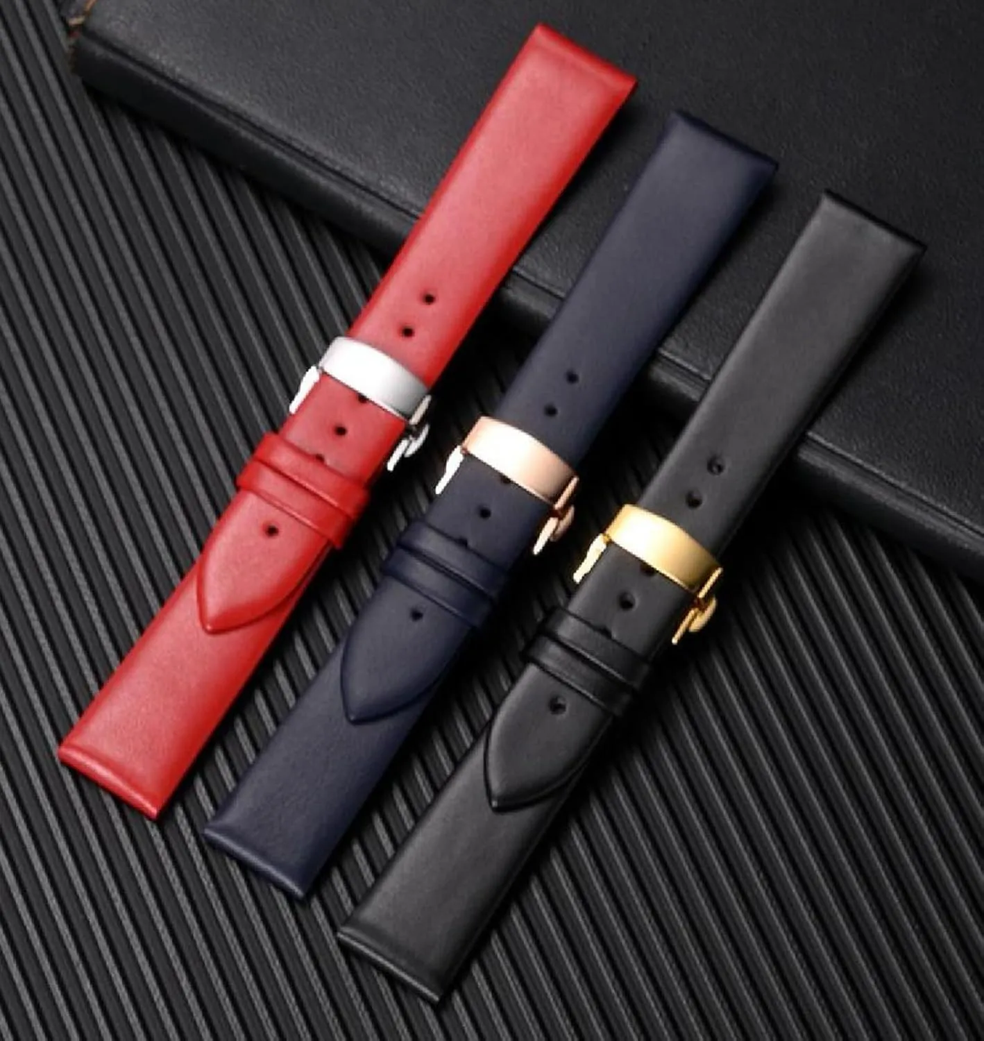 Leather Watch Straps Men's and Women's Cowhide Watch Chain with Pin Buckle convene forager twentieth incessant 11-24mm Soft 
