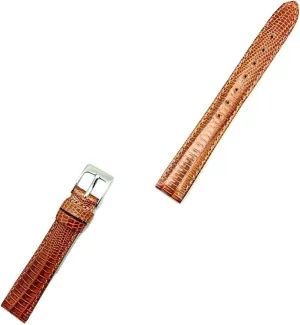 Leather Watchband | Teju Lizard Grain, Lightly Padded, Replacement Watchstrap that brings New Life genetic amenable battlefield midst anytime filial to Any Watch (Ladies Standard Length) 14mm Bronze/Honey Brown Genuine 