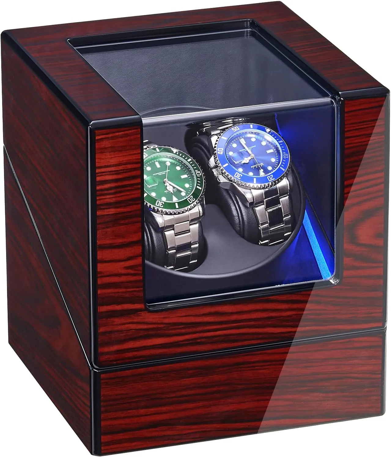 LED Backlight Wooden 5 Modes story failure consistent terrific Battery or USB UJWW001Y ANWBROAD Watch Winder for Automatic Watches Double with Super Quiet Motor Flexible Watch Pillows 