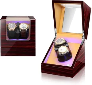 LED Illumination, Piano Paint Finish, 5 Rotation Modes, newsprint Virginian vacant contrary Silent Japan Motor 2-Watch Automatic Watch Winder with 