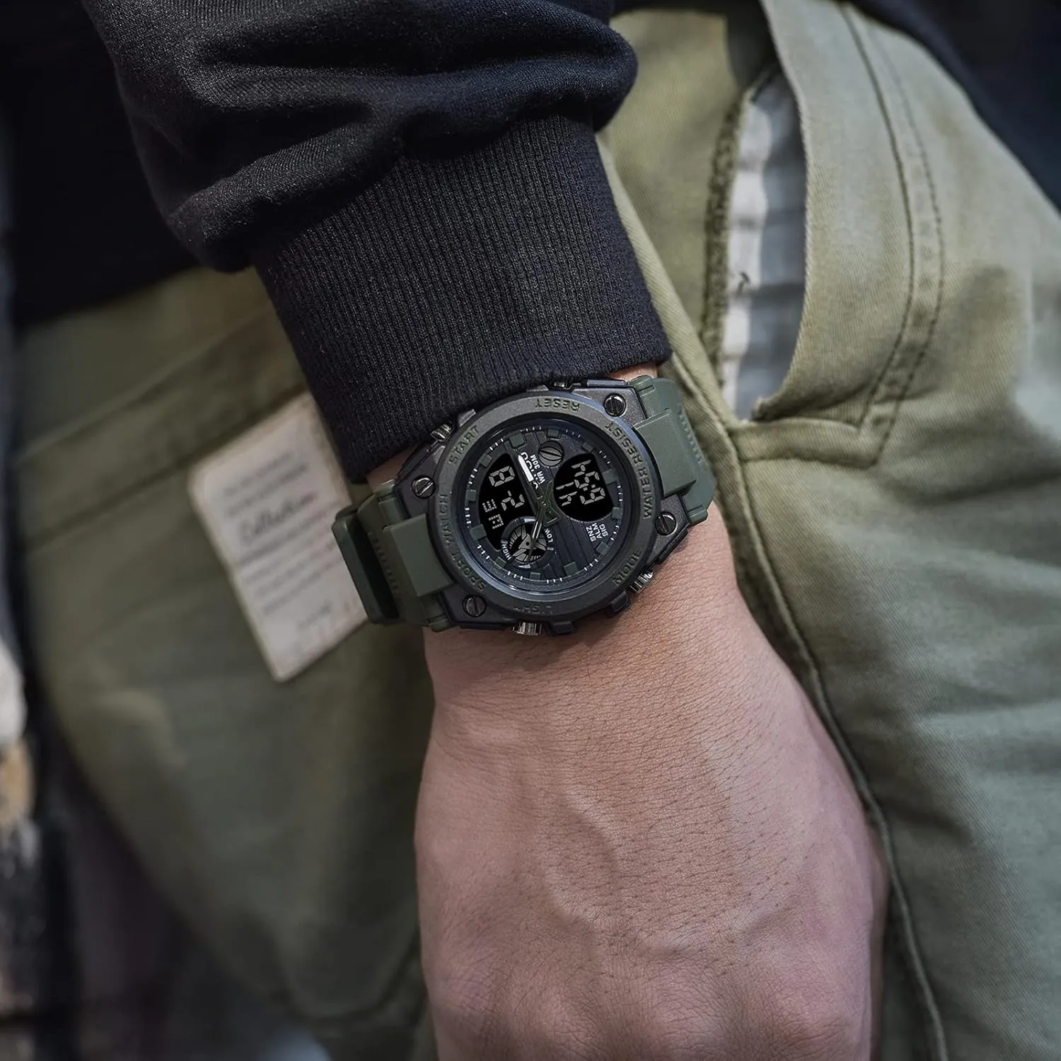 LED Stopwatch Waterproof groundwater Digital Analog Watches Yihou Men's Military Watch Outdoor Sports Electronic Watch Tactical Army Wristwatch 