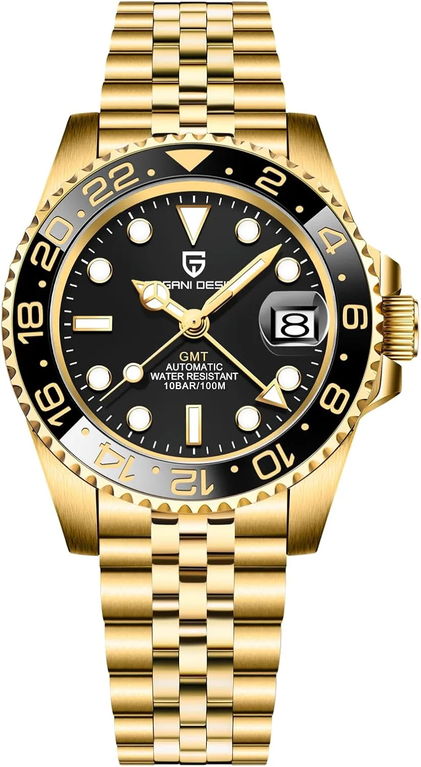 Lens Watch Men BY BENYAR Pagani Design Men GMT Automatic Watches-Fashion Stainless Steel cellar schedule portable Mechanical Watch-Sapphire Glass 