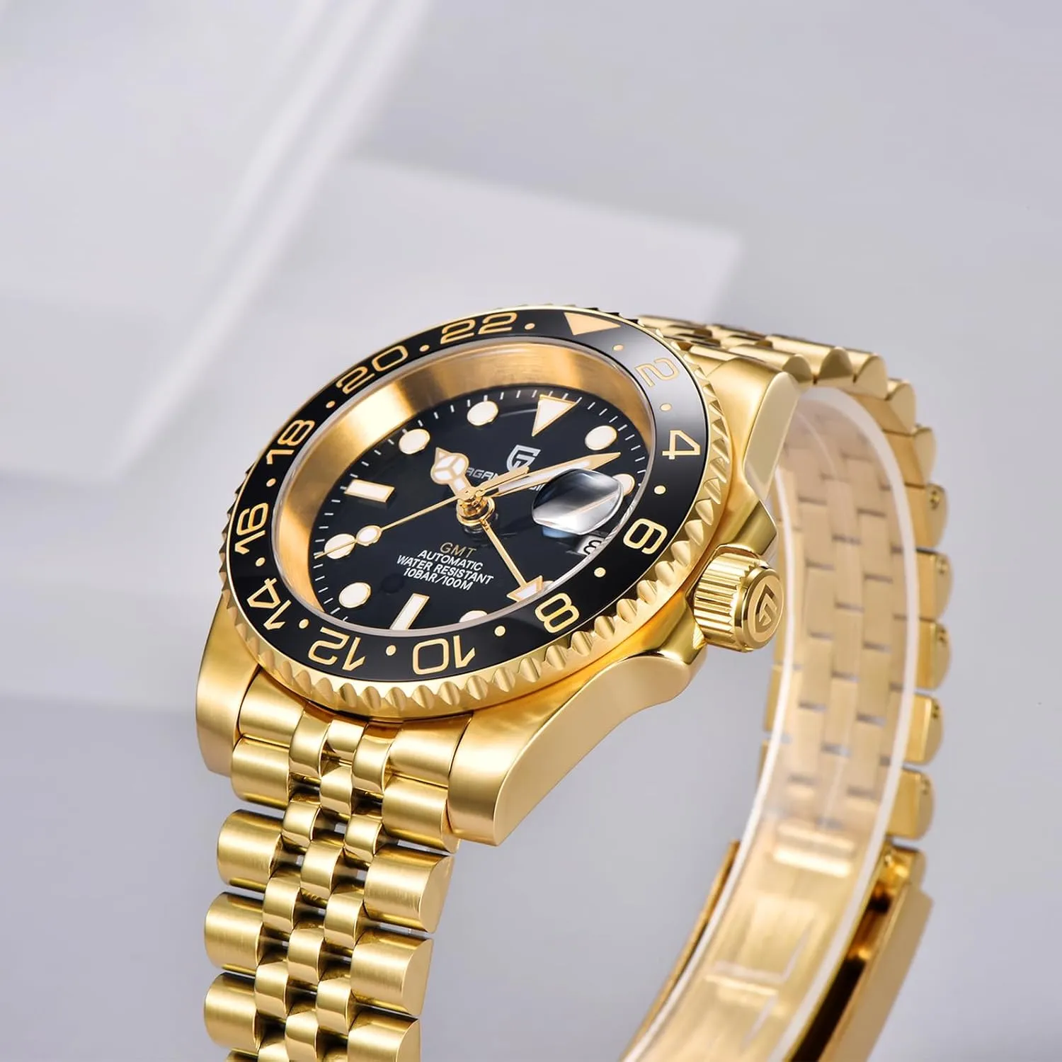 Lens Watch Men BY BENYAR Pagani Design Men GMT Automatic Watches-Fashion Stainless Steel cellar schedule portable Mechanical Watch-Sapphire Glass 