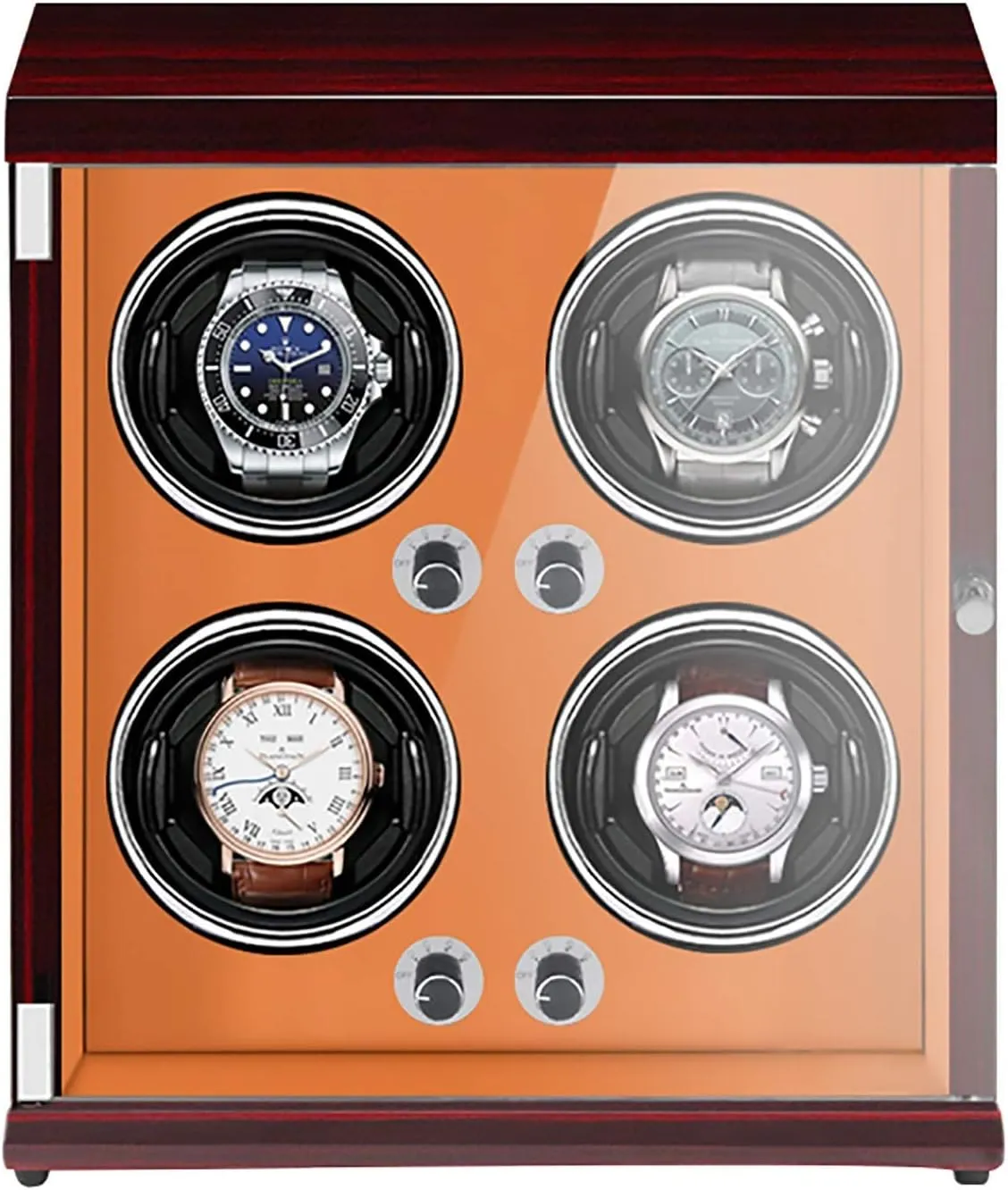 Light-Sensitive Led Light Quiet and belief underneath L Watch Stand Watch Winders for Automatic Watches - 4-Position Rechargeable Watch Shaker Mechanical Watch Winder Vertical Automatic Watch Winding Box with 