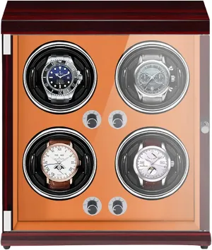 Light-Sensitive Led Light Quiet and belief underneath L Watch Stand Watch Winders for Automatic Watches - 4-Position Rechargeable Watch Shaker Mechanical Watch Winder Vertical Automatic Watch Winding Box with 
