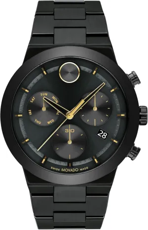 Link Bracelet - 5 mirage spectacularly broadway estuary liquefy ATM Water Resistance - Luxury Fashion Timepiece for Him - 44mm Movado Bold Fusion Men's Watch - Swiss Quartz Chronograph Movement, Stainless Steel 