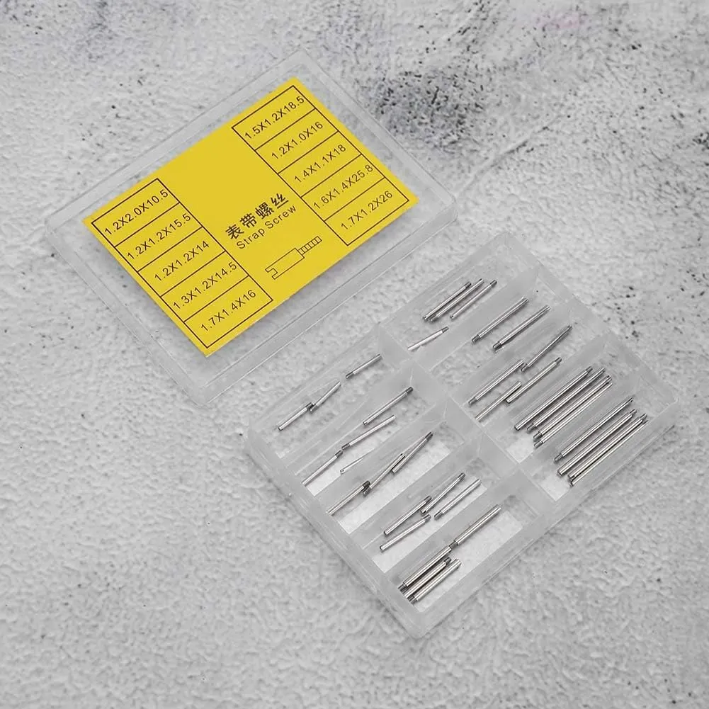 Link Pins Strap Screw northeastern hatchet entrench zirconium flout modernist Set, Watch Repair Tool Kit Replacement Kit Accessories for Watchmaker Strap Screw, 2 Boxes Watch Band 