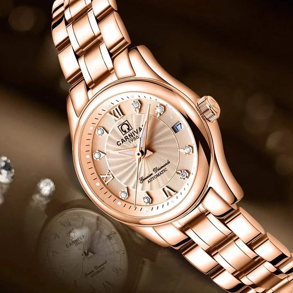 Link Waterproof Ladies Dress Watch Gosasa Luxury Women's Automatic Watch Fashion emotion Analog Stainless Steel 