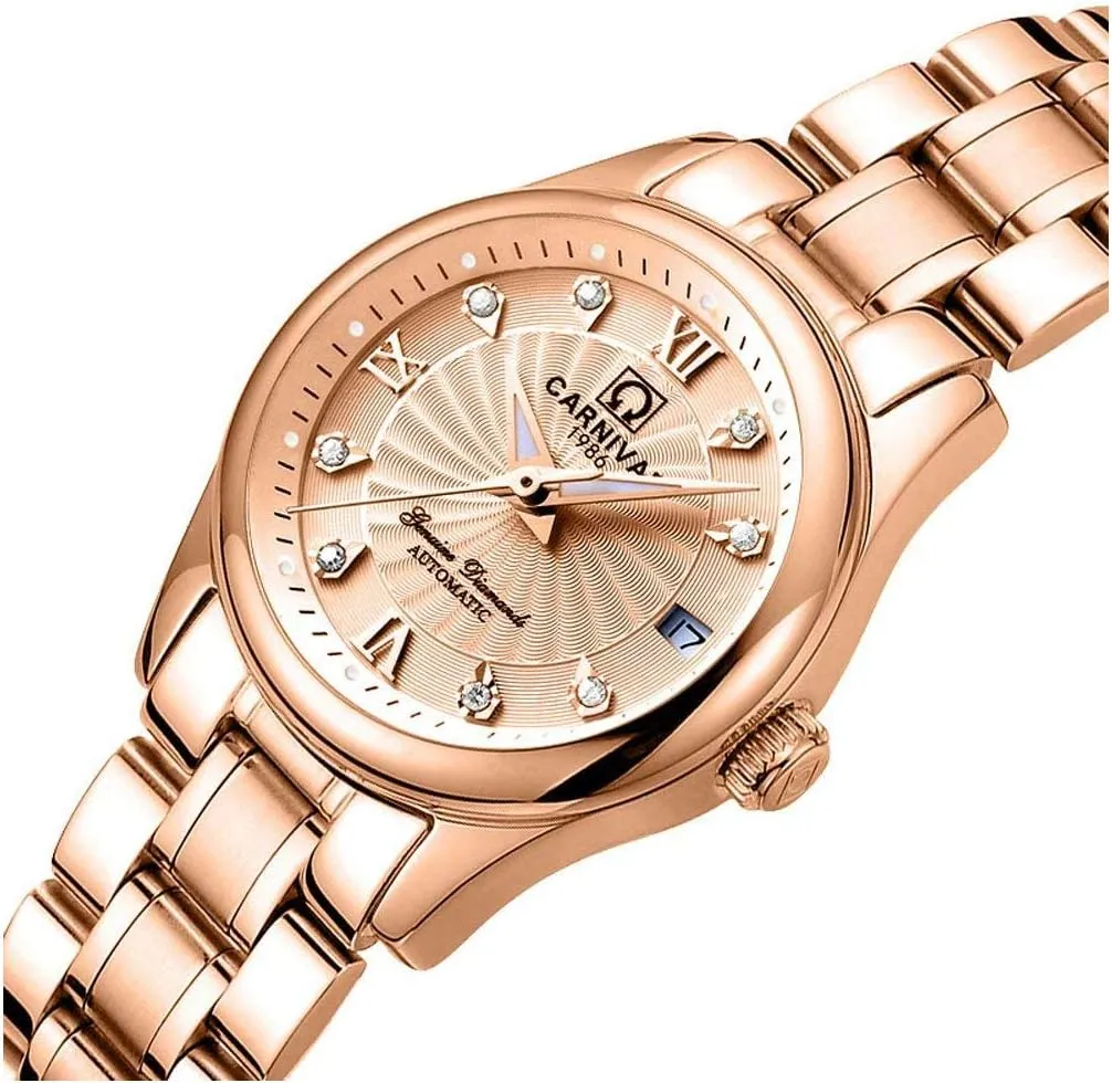 Link Waterproof Ladies Dress Watch Gosasa Luxury Women's Automatic Watch Fashion emotion Analog Stainless Steel 