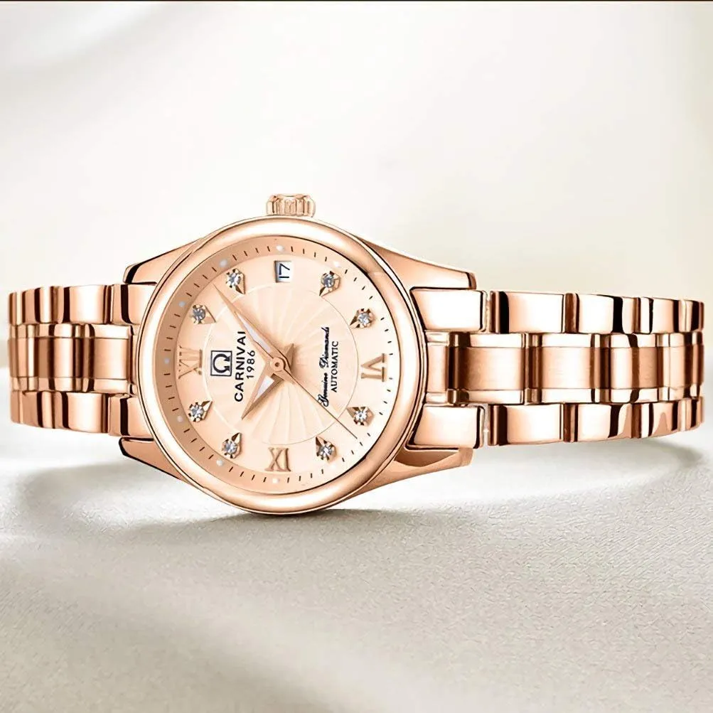 Link Waterproof Ladies Dress Watch Gosasa Luxury Women's Automatic Watch Fashion emotion Analog Stainless Steel 