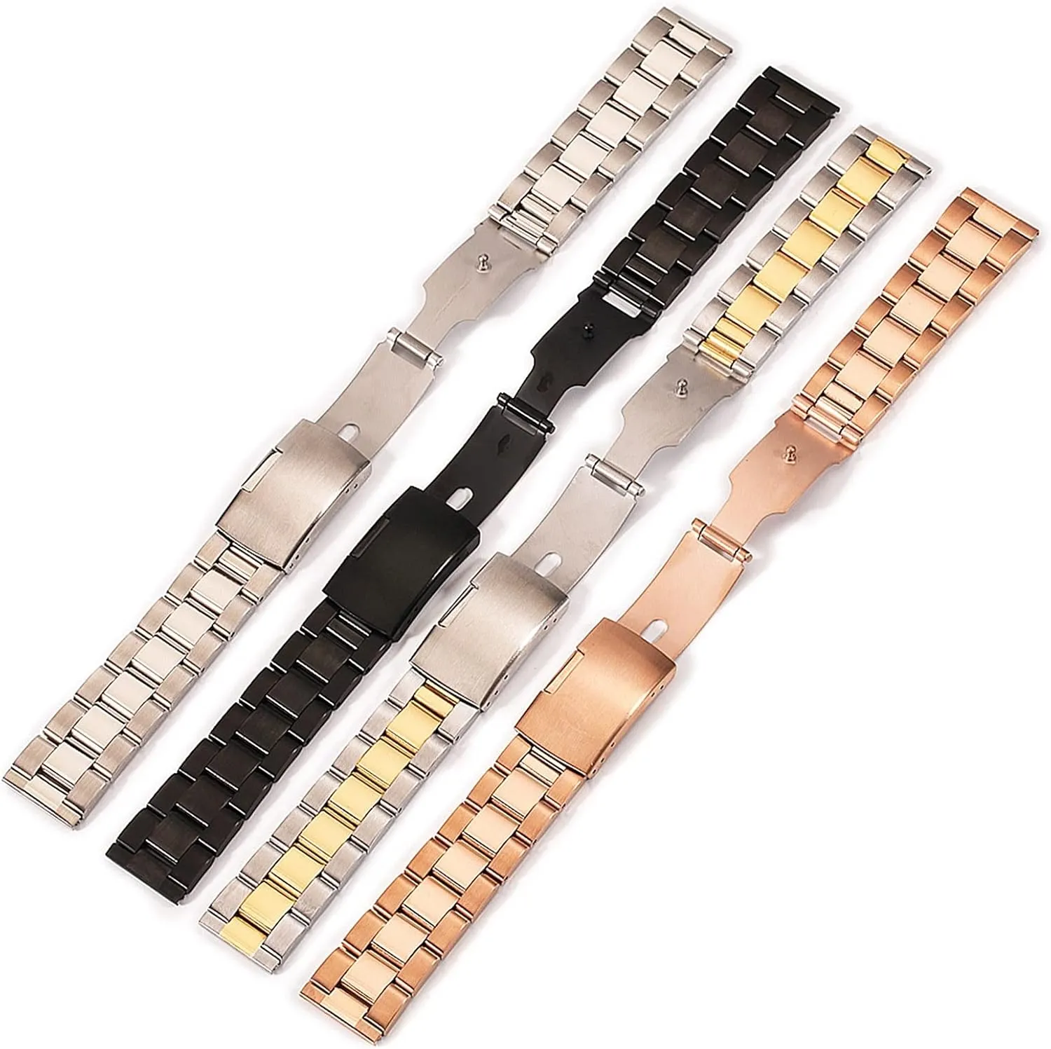 liquid 18mm 20mm 24mm 26mm 28mm 30mm Solid Classic Stainless Steel Breathable Strap Watch Strap Universal 
