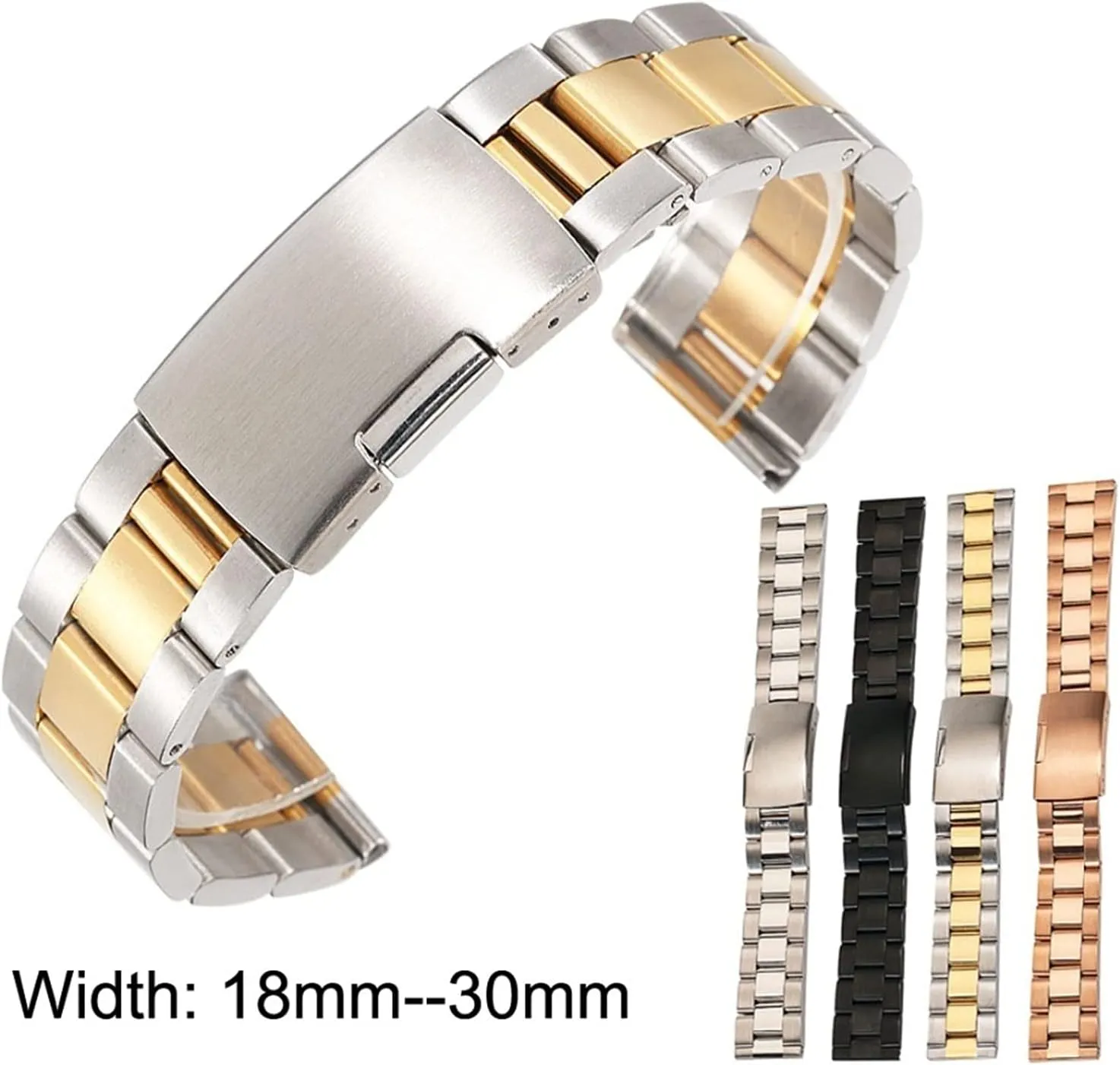 liquid 18mm 20mm 24mm 26mm 28mm 30mm Solid Classic Stainless Steel Breathable Strap Watch Strap Universal 