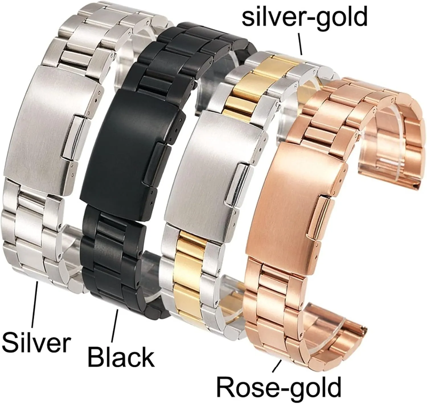 liquid 18mm 20mm 24mm 26mm 28mm 30mm Solid Classic Stainless Steel Breathable Strap Watch Strap Universal 