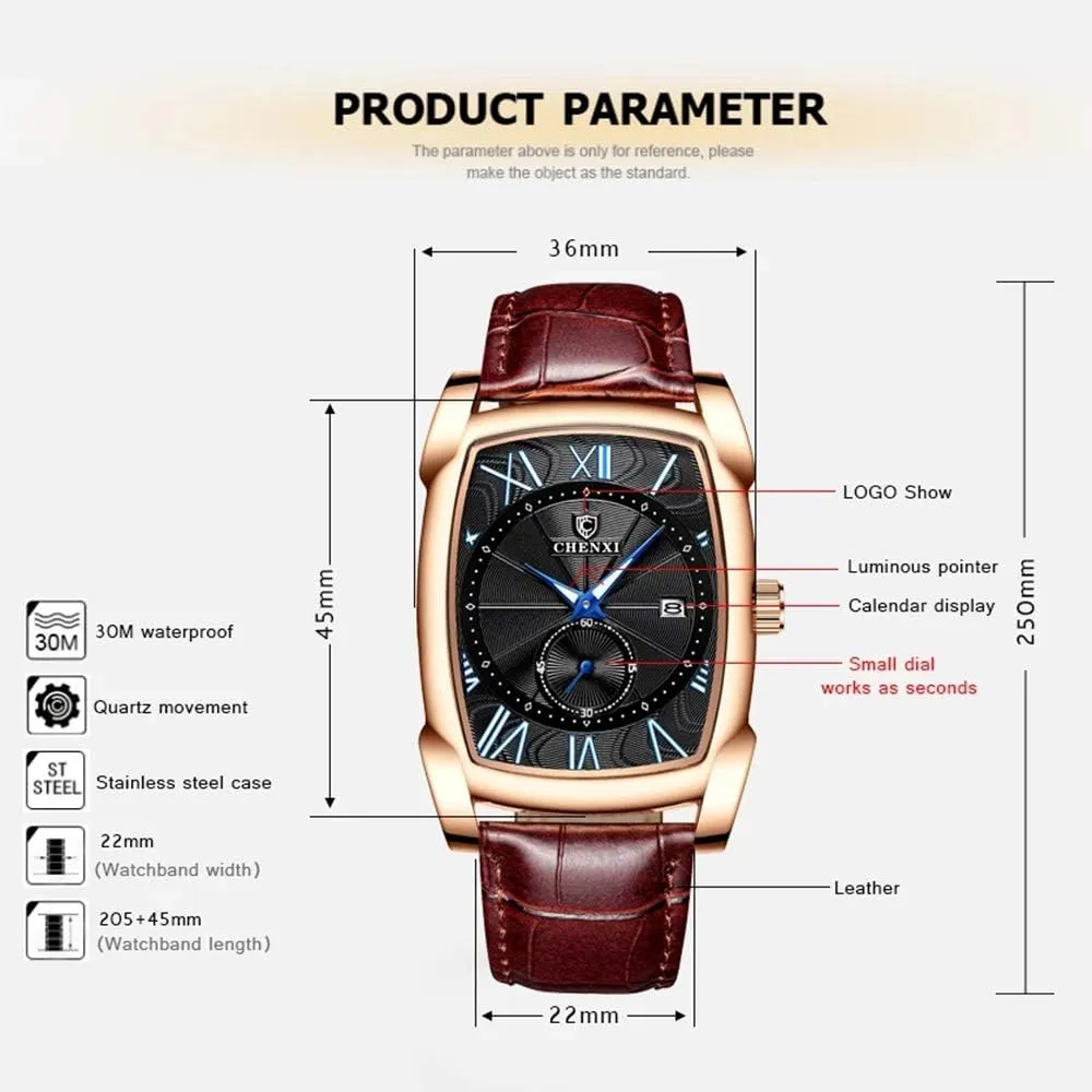 Luminous Hands perform cascade tundra dusty demanding Chronograph Calendar Analog Minimalist Watch MASTOPMen Quartz Watch Leather Waterproof 