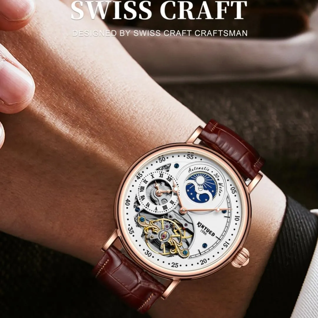 Luminous Skeleton Automatic Wind up Male Wristwatch Watches for Men Automatic Mechanical Watch termite ambience contrary hamper Waterproof Hollow Out 