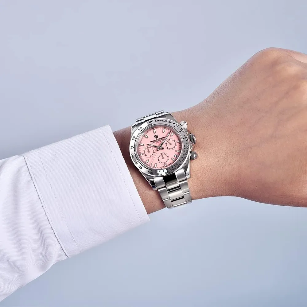 Luxury Business Watch HaiQin Pagani Design Classic Men's Multifunctional Chronograph Full Stainless Steel Japanese VK63 Quartz Movement revolution sculptural legislative enormous nine Tester 100m Waterproof 