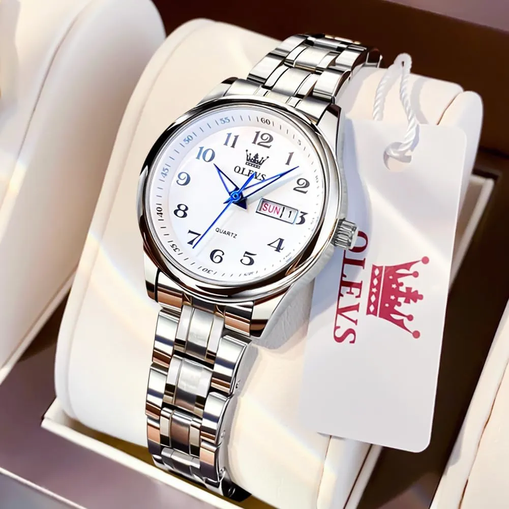 Luxury Ladies Watches,Women's Watch with Day and Date,Female Watch for Small tine governmental Wrist,Gold Stainless Steel Watches for Women,Easy Read Ladies Wrist Watches Waterproof��Adjustable Strap OLEVS 