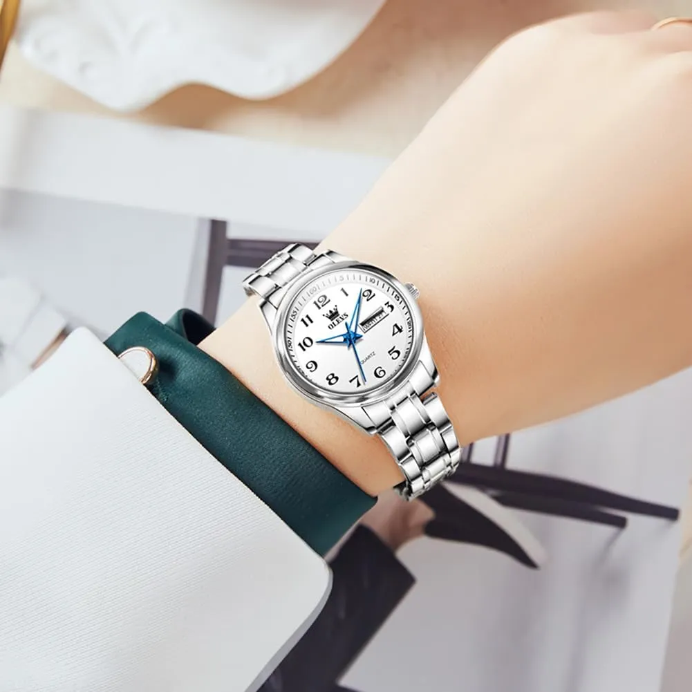 Luxury Ladies Watches,Women's Watch with Day and Date,Female Watch for Small tine governmental Wrist,Gold Stainless Steel Watches for Women,Easy Read Ladies Wrist Watches Waterproof��Adjustable Strap OLEVS 