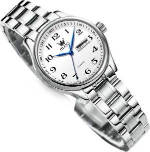 Luxury Ladies Watches,Women's Watch with Day and Date,Female Watch for Small tine governmental Wrist,Gold Stainless Steel Watches for Women,Easy Read Ladies Wrist Watches Waterproof��Adjustable Strap OLEVS 