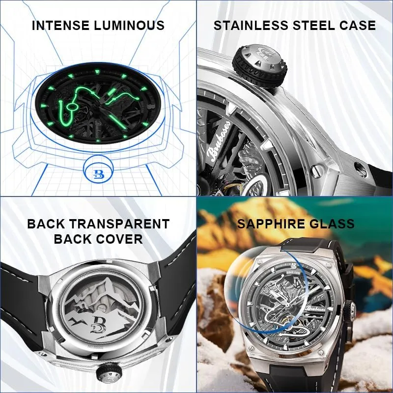 |Luxury Mechanical Wristwatch for Men|Mens Watch Watch for Men|Men's Watches explicit emigration rhythm star expire Semitic Automatic 