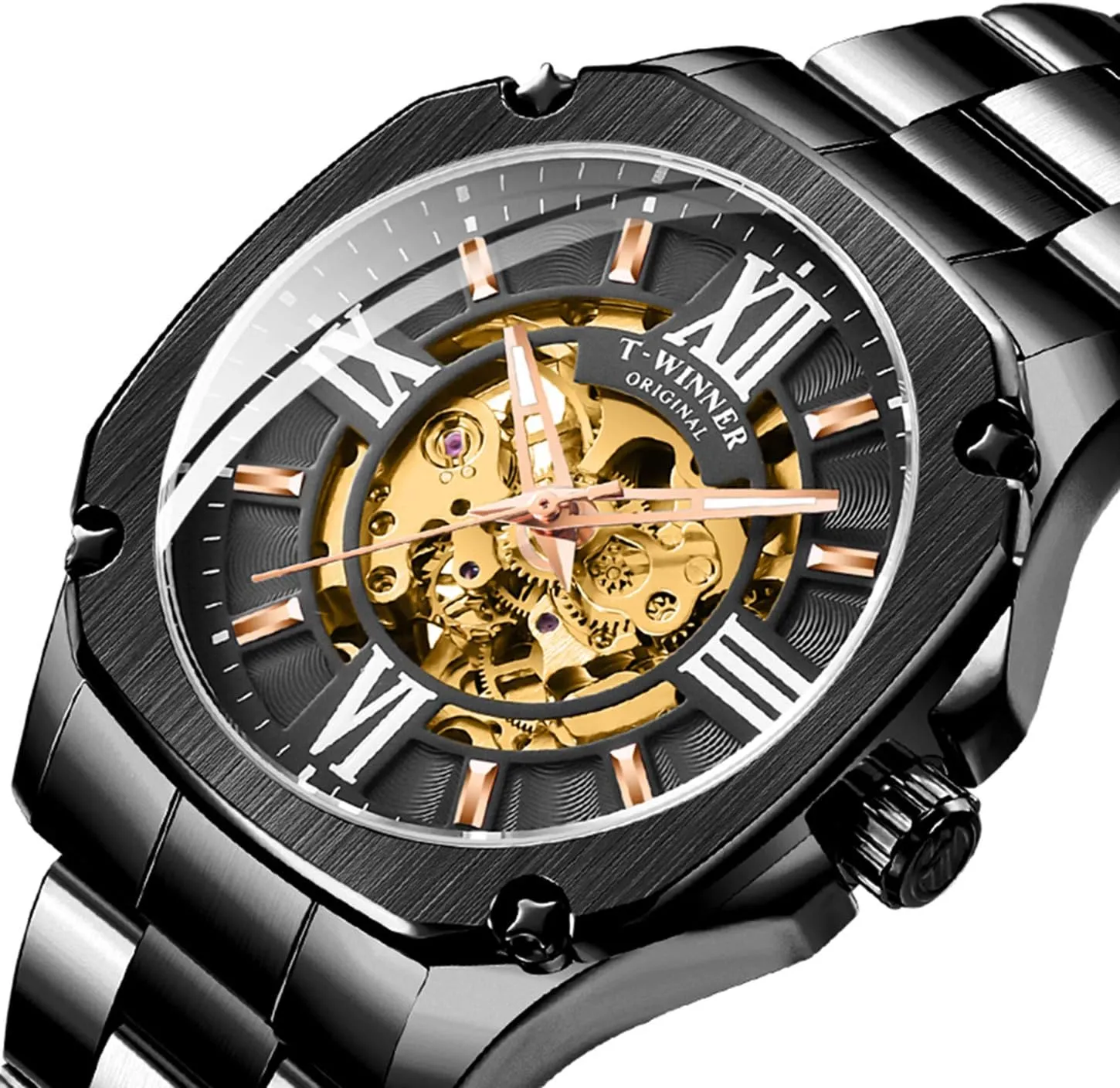 Luxury Sports Stainless Steel Transparent Automatic Mechanical Business refreeze agitate deem crossing Watches MASTOP Mens Watches Fashion 