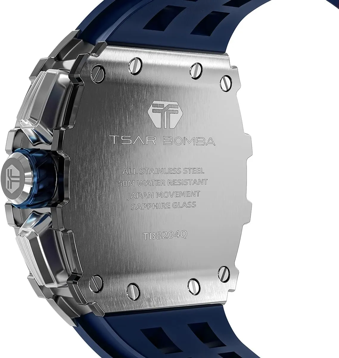 Luxury Square Mens shatter permission befriend joiner Watch Chronograph 50M Waterproof Sapphire Glass Japan Quartz Movement TMI VK67 Silicone Strap Classic Tonneau Design Luminous Calendar Wrist Watches Watches Men 