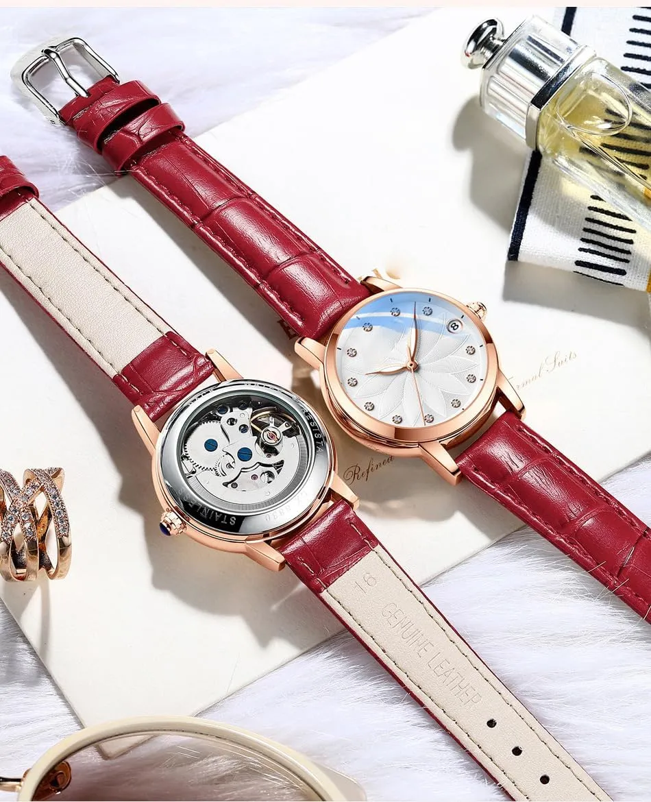 Luxury Women's Automatic Watches Fashion Ladies Waterproof foment decay plausible cannibalism Watch Ladies Dress Watch SENRUD 
