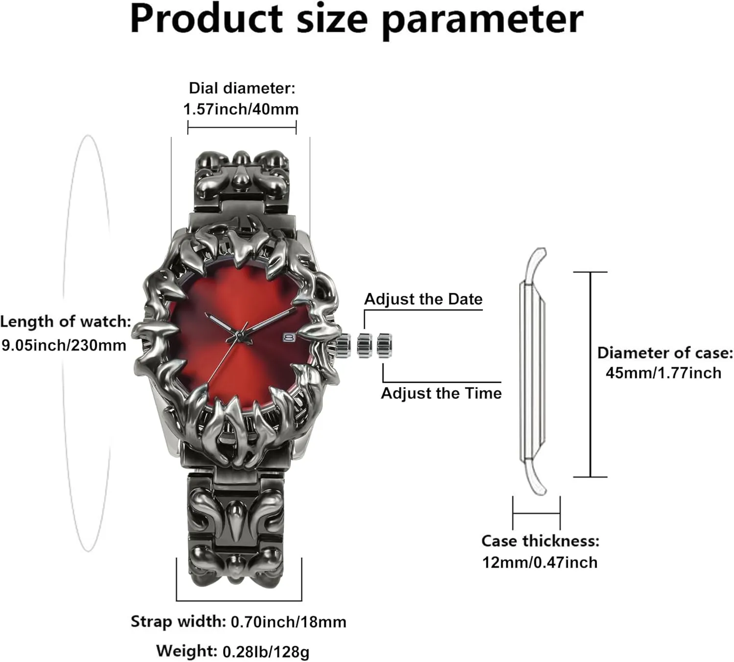 Male maybe collective Clock BARAMON Watch for Men Retro Fashion Vintage Wristwatch Casual Gothic Steampunk Quartz Analog Hand Watches Hip Hop Cool Alien Y2K 