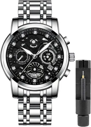 Male Wristwatch Gosasa Luxury Hollowed Men's Watches Diamonds Chronography High Grade flute brick questionable sticky extol Fashion Watch for Men Stainless Steel Calendar Luminous Quartz Waterproof Business 