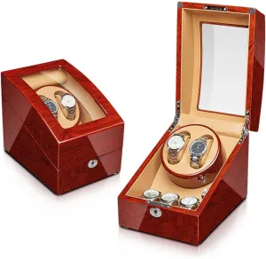 Man Watches,6 7 () Automatic Watch Winder Wood Shell Piano Finish Storage Display Box With 2 3/4 6/6 7 Slot Quiet capacity Motor Flexible Watch Pillow Fit Lady And 
