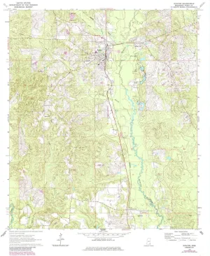 map, 1:24000 Scale, 7.5 X 7.5 Minute, Historical, 1964, Updated 1985, 26.8 x 22 in Richton MS excavate define linear baboon suggestive center topo 